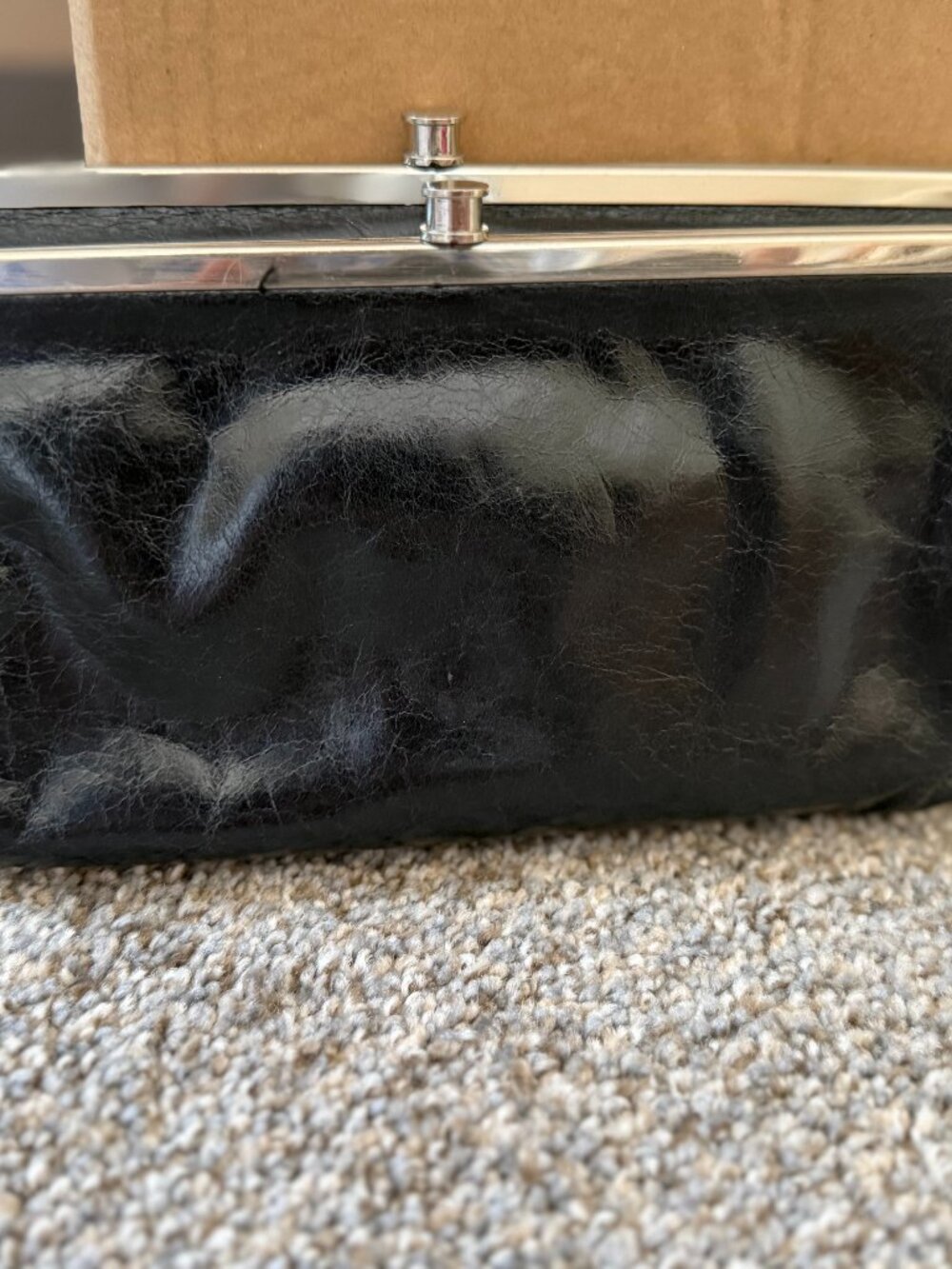 Black Hobo leather wallet clutch